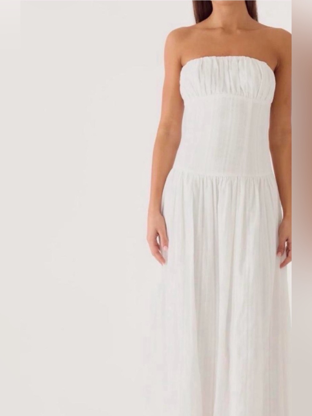 Peppermayo Strapless White Maxi Dress